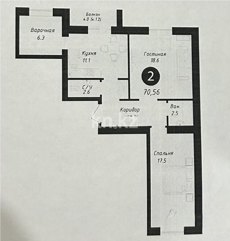 Продажа 2-комнатной квартиры, 70 м² - Недвижимость в Астане - страница 21 фото 1 из 1
