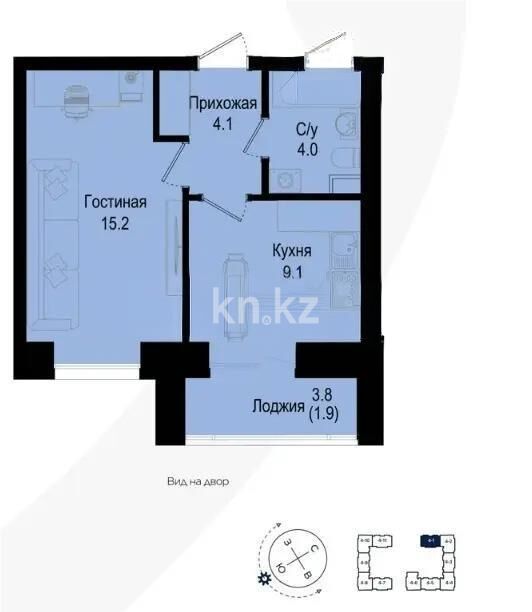 Продажа 1-комнатной квартиры, 33 м² - Продажа однокомнатных квартир в р-не Нура Астаны - страница 39 фото 1 из 1