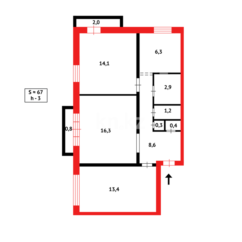 Продажа 3-комнатной квартиры, 67 м² - Недвижимость в Темиртау - страница 25 фото 15 из 15
