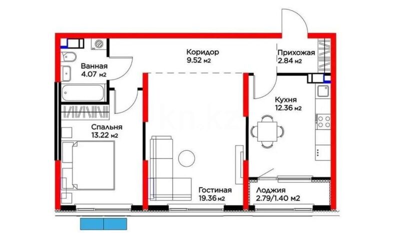 Продажа 2-комнатной квартиры, 62.77 м² - Продажа недвижимости в Казахстане - страница 29 фото 1 из 1