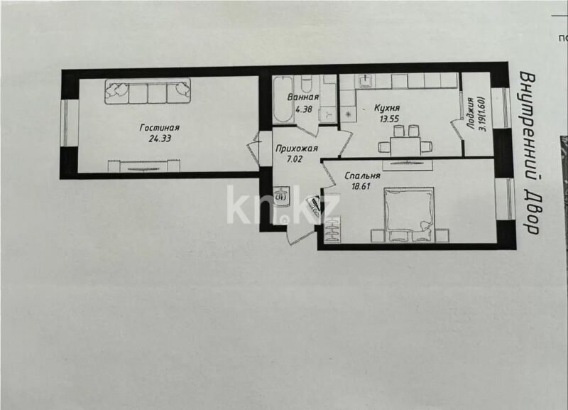 Продажа 2-комнатной квартиры, 70 м² - Продажа двухкомнатных квартир в р-не Нура Астаны - страница 56 фото 1 из 1