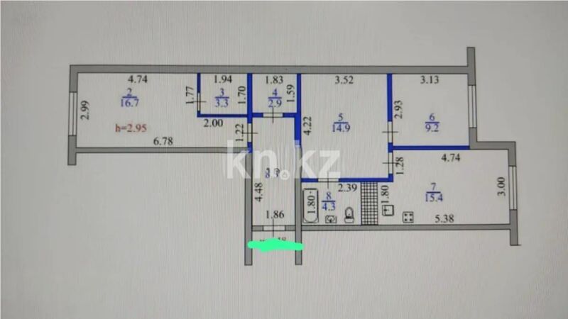 Продажа 3-комнатной квартиры, 78.1 м² - Продажа трехкомнатных квартир в Ауэзовском р-не Алматы - страница 9 фото 6 из 6