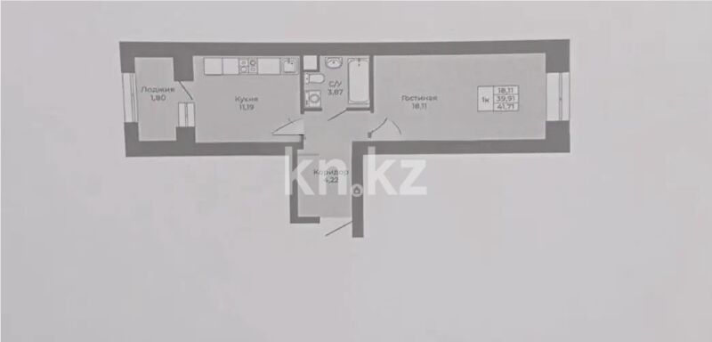 Продажа 2-комнатной квартиры, 41.71 м² - Продажа двухкомнатных квартир в кирпичном доме в Астане - страница 45 фото 1 из 1