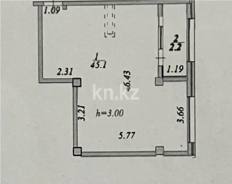 Продажа 1-комнатной квартиры, 47.3 м² - Продажа квартир в Казахстане - страница 23 фото 1 из 1