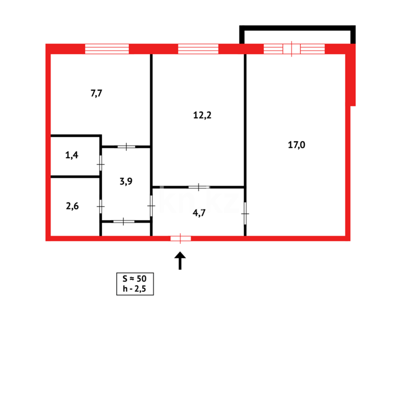 Продажа 2-комнатной квартиры, 49 м² - Продажа двухкомнатных квартир в Темиртау - страница 3 фото 12 из 12