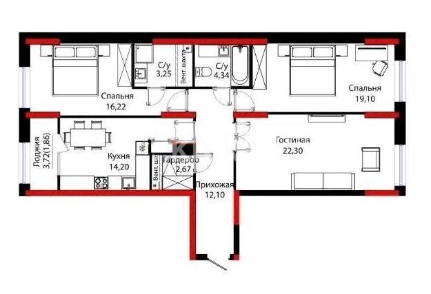 Продажа 3-комнатной квартиры, 96 м² - Продажа трехкомнатных квартир в кирпичном доме в Казахстане - страница 87 фото 5 из 5