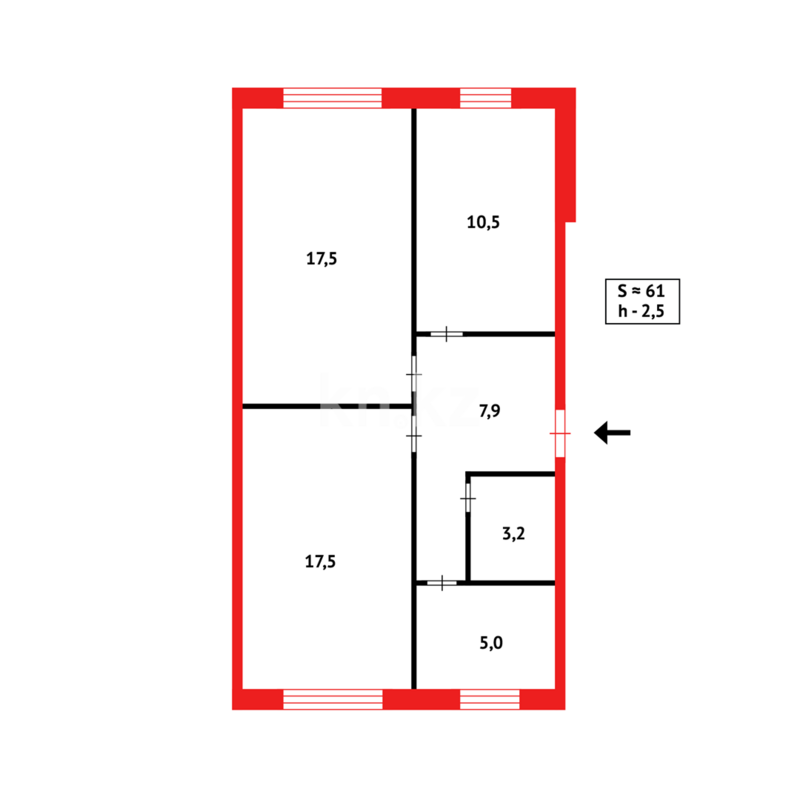 Продажа 3-комнатной квартиры, 61 м² - Недвижимость в Темиртау - страница 33 фото 12 из 12