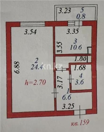 Продажа 1-комнатной квартиры, 46 м² - Продажа квартир в кирпичном доме в Астане - страница 219 фото 5 из 5