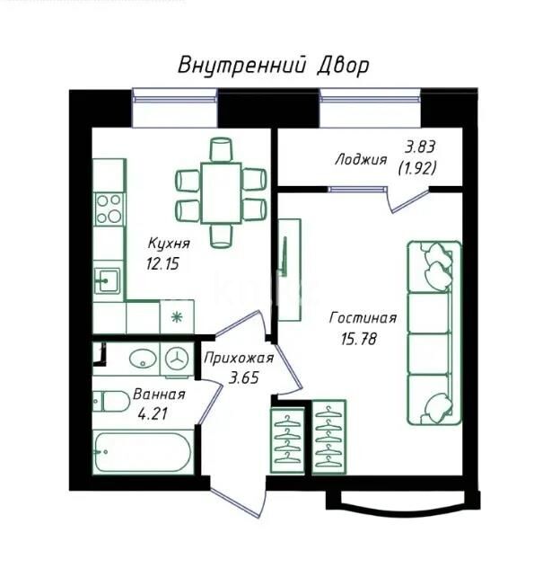 Продажа 1-комнатной квартиры, 38 м² - Продажа однокомнатных квартир в р-не Нура Астаны - страница 34 фото 1 из 1