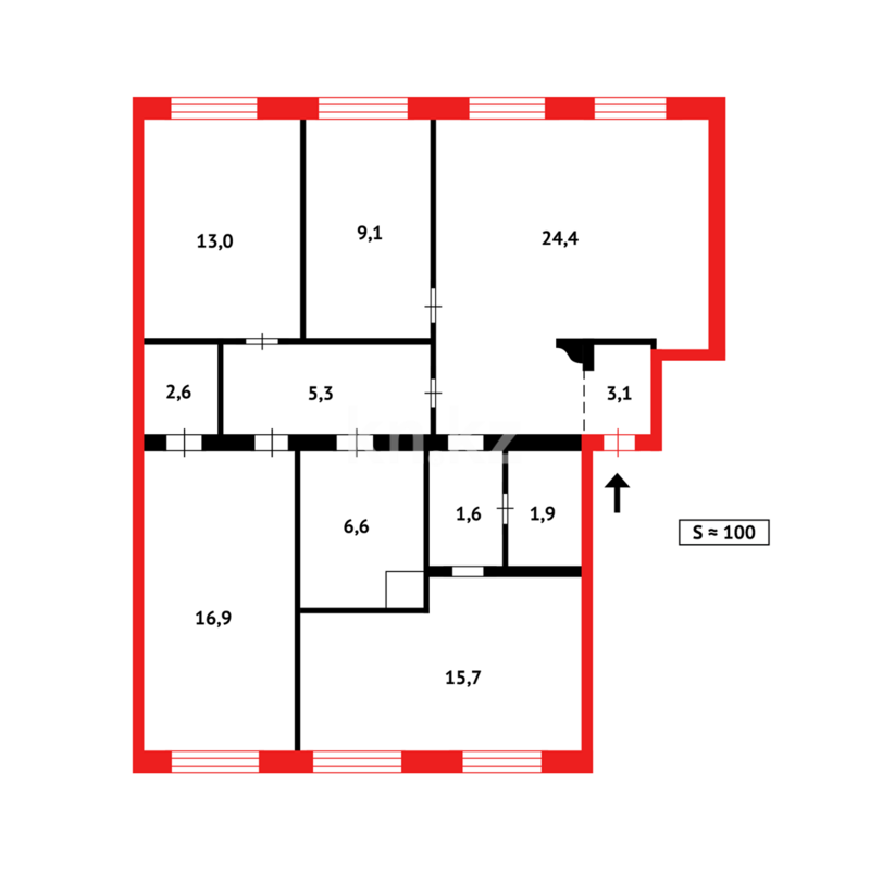 Продажа 4-комнатной квартиры, 100 м² - Продажа четырехкомнатных квартир в кирпичном доме в Караганде - страница 7 фото 13 из 13