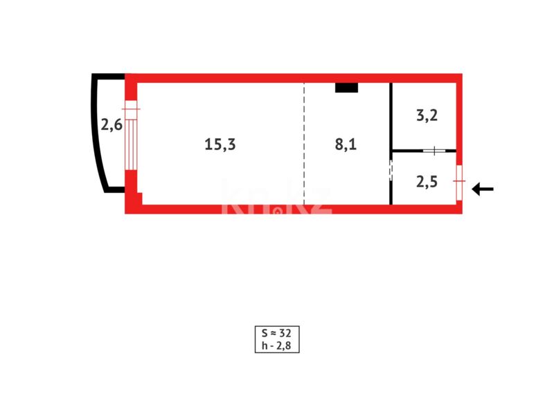 Продажа 1-комнатной квартиры, 32 м² - Продажа однокомнатных квартир в Астане - страница 2 фото 13 из 13