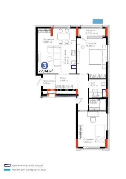 Продажа 3-комнатной квартиры, 78 м² - Продажа квартир в блочном доме в Астане - страница 113 фото 2 из 2