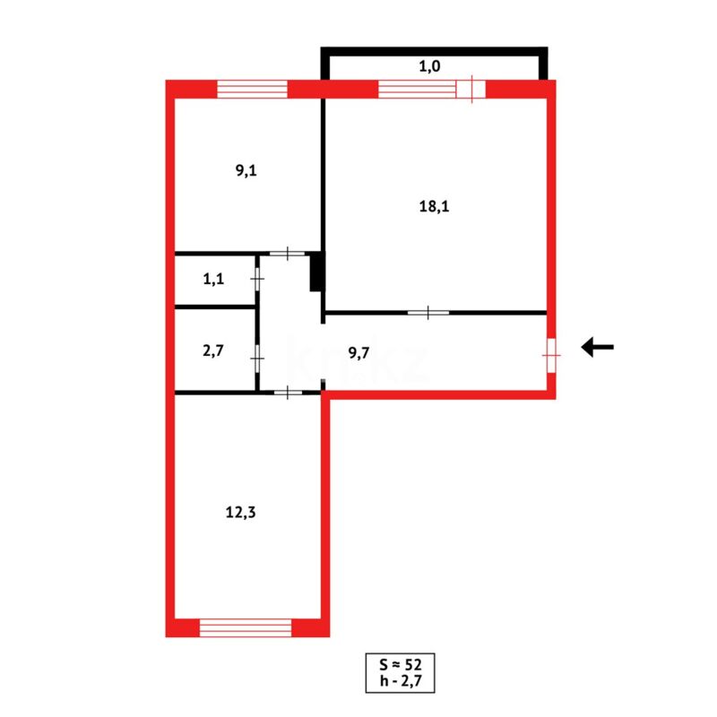 Продажа 3-комнатной квартиры, 52 м² - Продажа квартир в Караганде - страница 87 фото 22 из 22