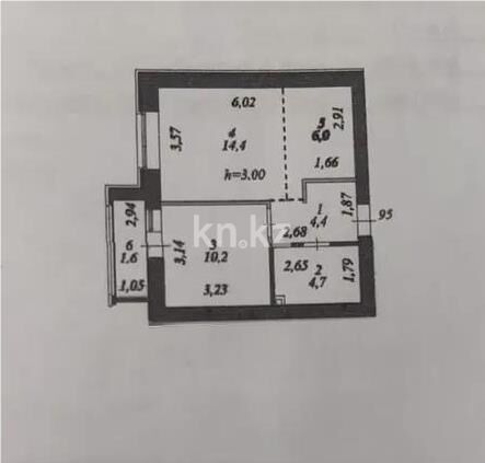 Продажа 2-комнатной квартиры, 41.3 м² - Продажа двухкомнатных квартир в блочном доме в Казахстане - страница 30 фото 3 из 3