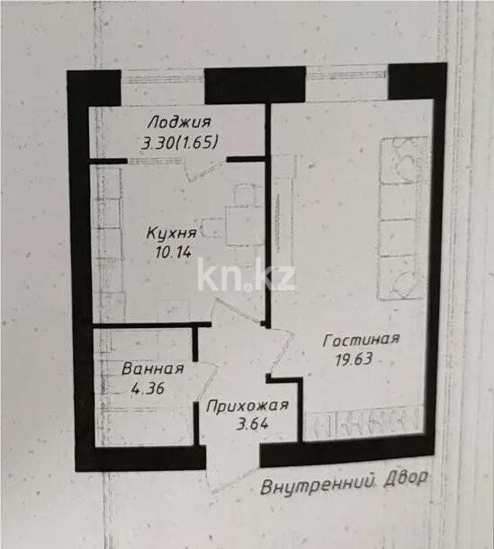 Продажа 1-комнатной квартиры, 39.42 м² - Недвижимость в Астане - страница 20 фото 1 из 1