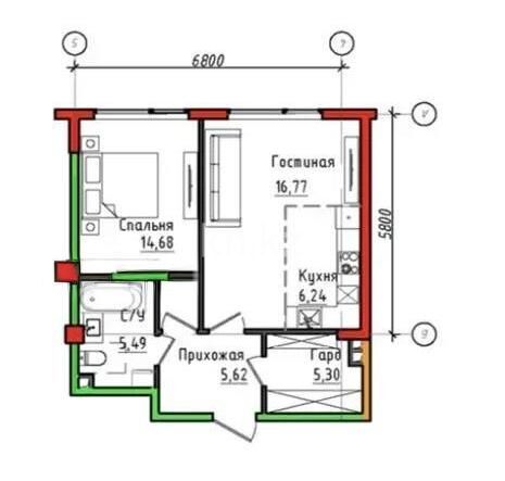 Продажа 2-комнатной квартиры, 54.1 м² - Продажа квартир от собственников в Алматы - страница 20 фото 1 из 1