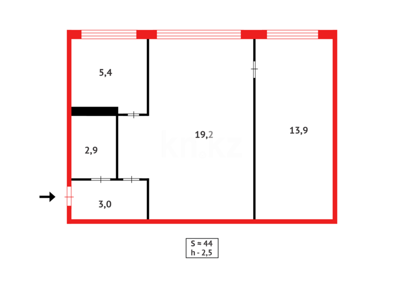 Продажа 2-комнатной квартиры, 44 м² - Продажа квартир в Майкудуке Караганды - страница 28 фото 13 из 13