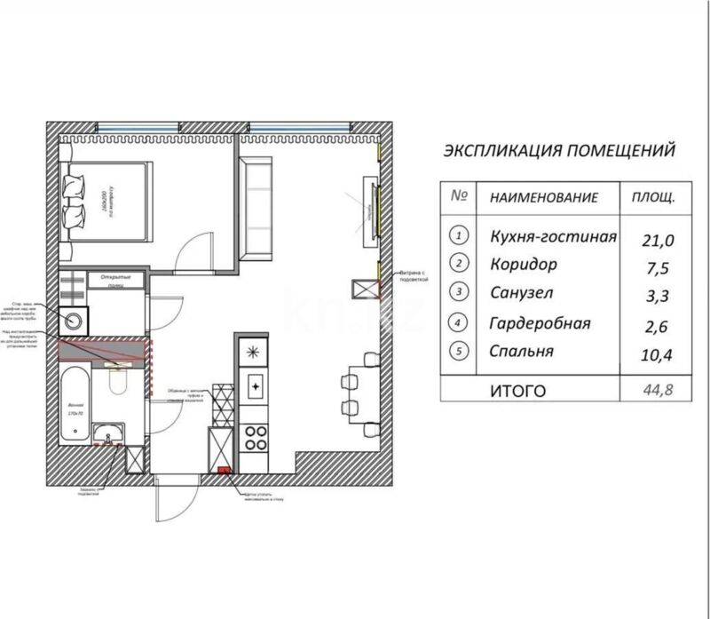 Продажа 2-комнатной квартиры, 44 м² - Продажа квартир от собственников в Алматы - страница 306 фото 3 из 3