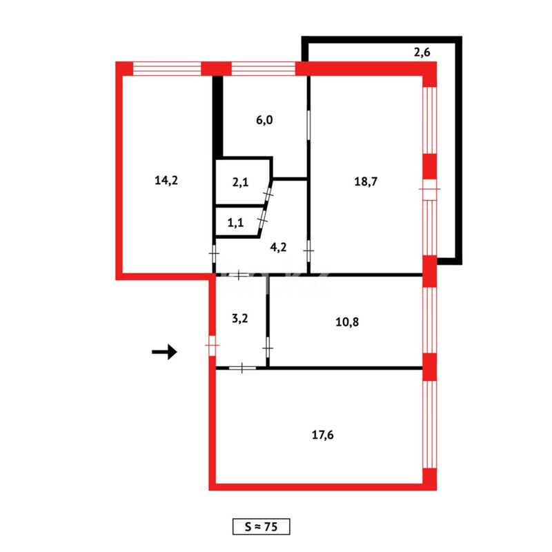 Продажа 4-комнатной квартиры, 74 м² - Продажа квартир в Караганде - страница 2 фото 21 из 21