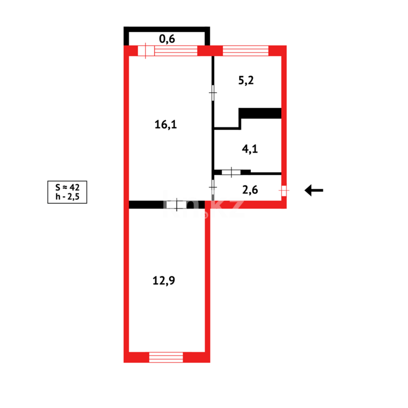 Продажа 2-комнатной квартиры, 44 м² - Продажа двухкомнатных квартир на Юго-Востоке Караганды - страница 26 фото 10 из 10