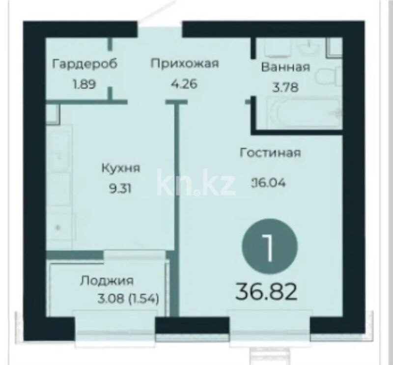 Продажа 1-комнатной квартиры, 37 м² - Продажа квартир в кирпичном доме в Казахстане - страница 41 фото 1 из 1