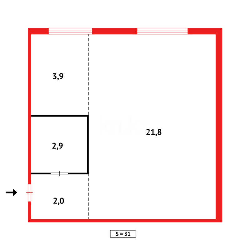 Продажа 1-комнатной квартиры, 31 м² - Продажа однокомнатных квартир в Городе Караганды - страница 3 фото 7 из 7