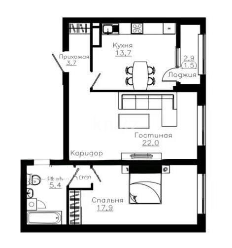 Продажа 2-комнатной квартиры, 65.8 м² - Продажа квартир от собственников в Алматы - страница 11 фото 1 из 1