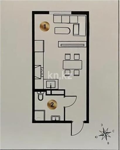 Продажа 1-комнатной квартиры, 37.78 м² - Продажа однокомнатных квартир в Турксибском р-не Алматы - страница 14 фото 1 из 1