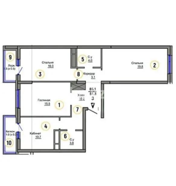 Продажа 3-комнатной квартиры, 85 м² - Продажа трехкомнатных квартир в кирпичном доме в Казахстане - страница 4 фото 4 из 4