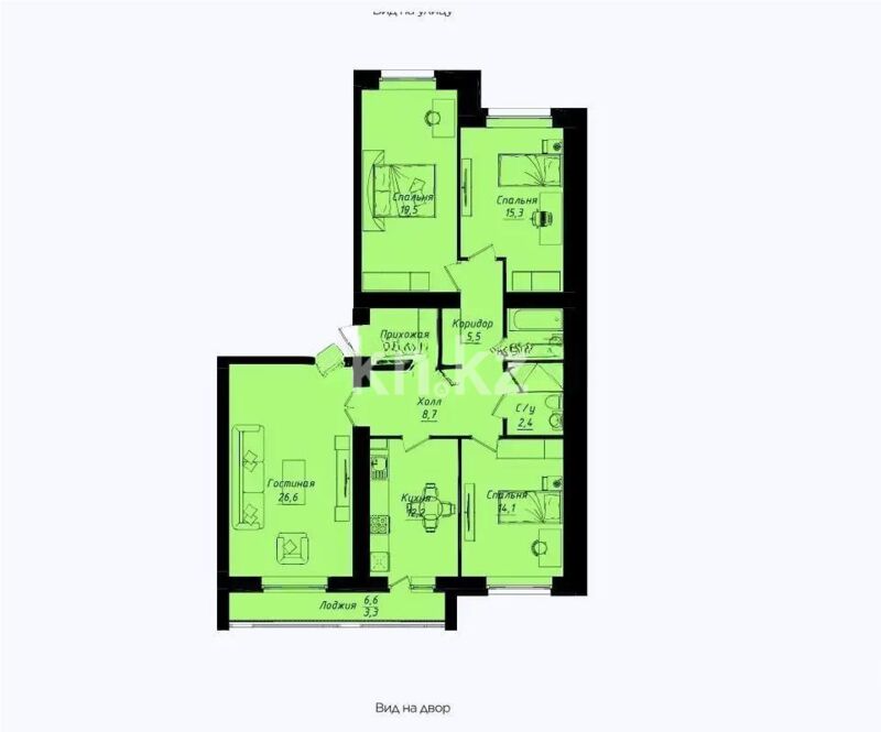 Продажа 4-комнатной квартиры, 116 м² - Продажа четырехкомнатных квартир в кирпичном доме в Казахстане - страница 17 фото 1 из 1