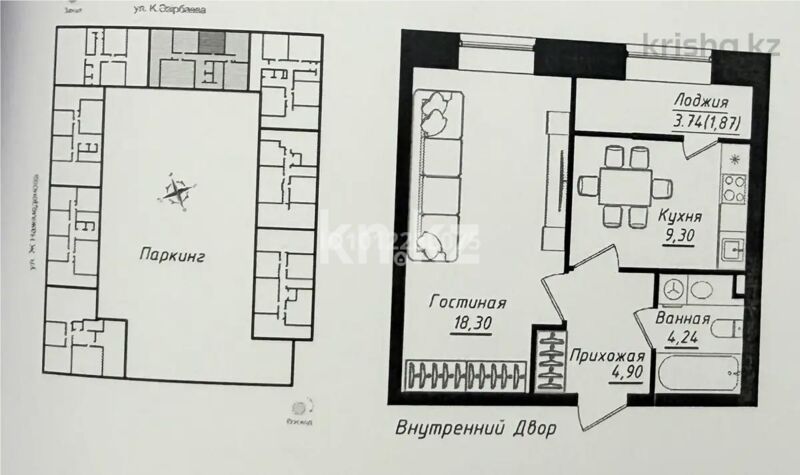 Продажа 1-комнатной квартиры, 39 м² - Продажа однокомнатных квартир в Астане - страница 12 фото 1 из 1