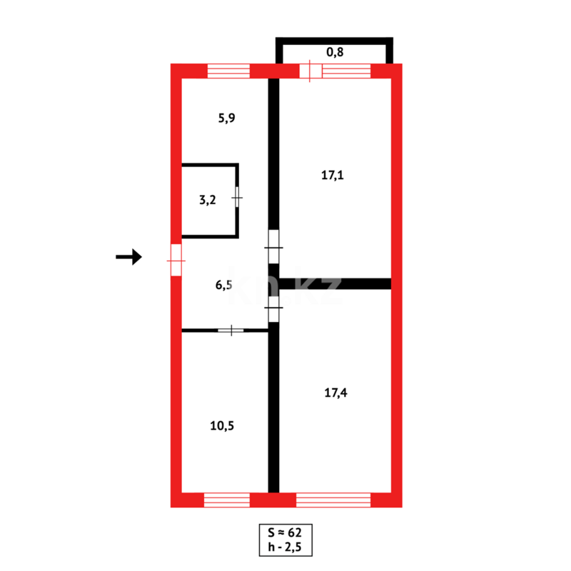 Продажа 3-комнатной квартиры, 61 м² - Продажа трехкомнатных квартир в панельном доме в Казахстане - страница 70 фото 12 из 12