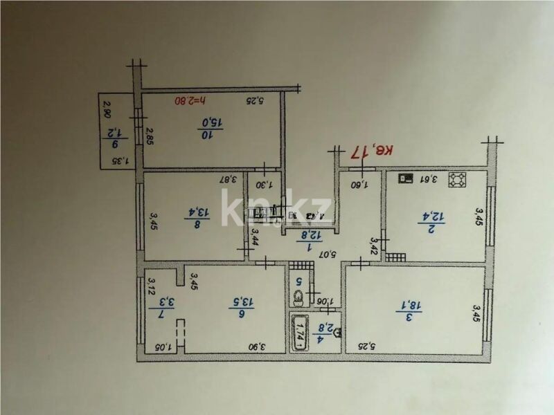 Продажа 4-комнатной квартиры, 95 м² - Продажа четырехкомнатных квартир в панельном доме в Алматы - страница 2 фото 8 из 8