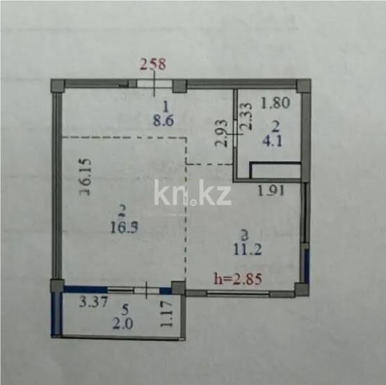 Продажа 1-комнатной квартиры, 42.4 м² - Продажа однокомнатных квартир в р-не Есиль Астаны - страница 13 фото 1 из 1