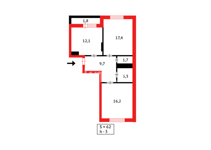 Продажа 2-комнатной квартиры, 64 м² - Продажа двухкомнатных квартир в р-не Нура Астаны - страница 61 фото 13 из 13