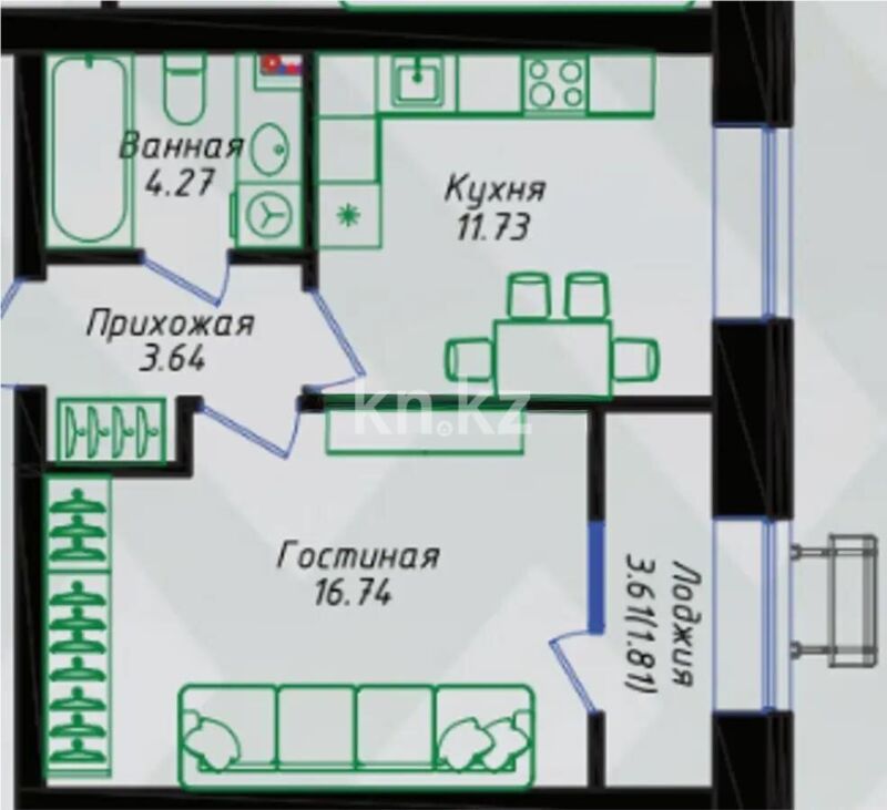 Продажа 1-комнатной квартиры, 38.19 м² - Продажа недвижимости в Астане - страница 24 фото 2 из 2