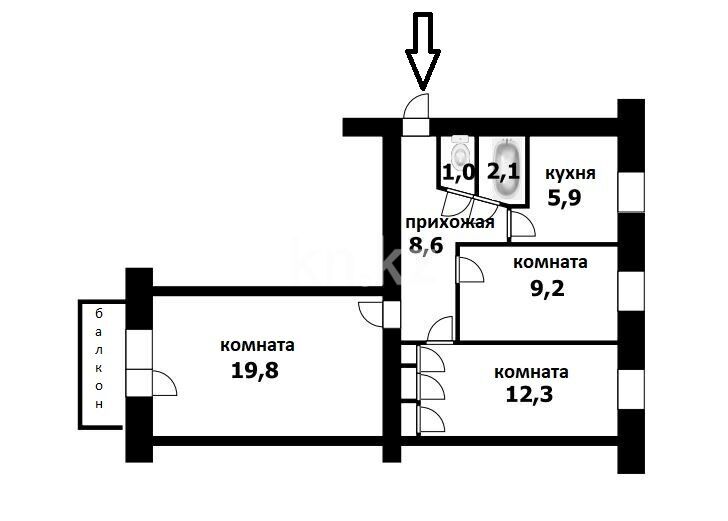Продажа 3-комнатной квартиры, 61 м² - Продажа квартир в Усть-Каменогорске фото 32 из 32