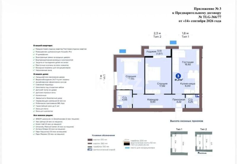 Продажа 3-комнатной квартиры, 81 м² - Продажа трехкомнатных квартир в Казахстане - страница 9 фото 1 из 1