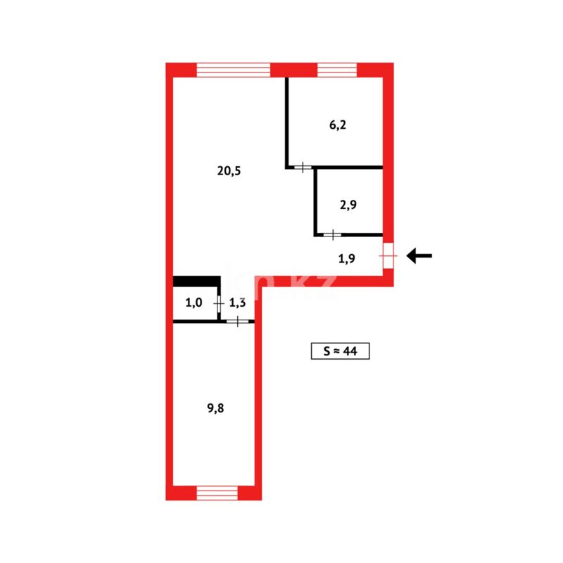 Продажа 2-комнатной квартиры, 46 м² - Продажа квартир в блочном доме в Темиртау фото 12 из 12
