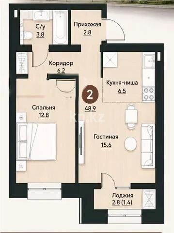 Продажа 2-комнатной квартиры, 48.2 м² - Продажа квартир в р-не Сарыарка Астаны - страница 17 фото 1 из 1