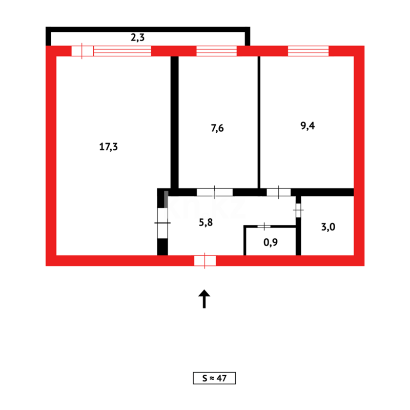 Продажа 2-комнатной квартиры, 47 м² - Продажа квартир в блочном доме в Караганде фото 7 из 7