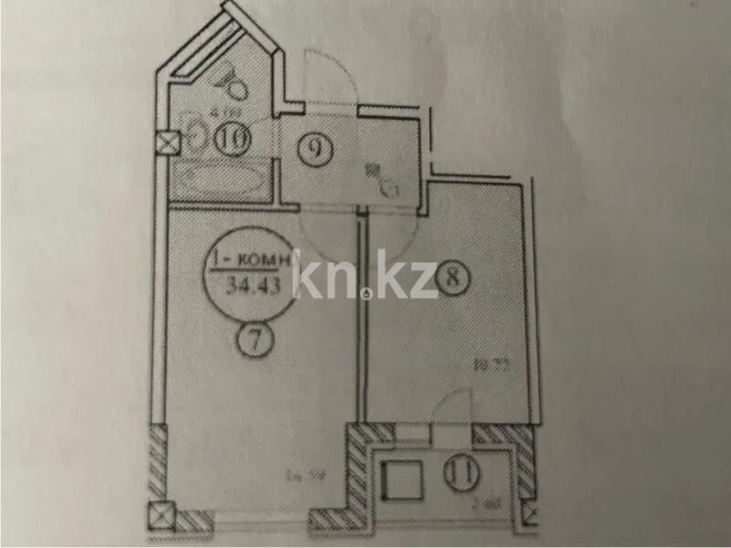 Продажа 1-комнатной квартиры, 34.4 м² - Продажа однокомнатных квартир в блочном доме в Казахстане - страница 48 фото 1 из 1