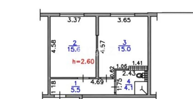 Продажа 1-комнатной квартиры, 40.2 м² - Продажа однокомнатных квартир от собственников в Казахстане - страница 58 фото 6 из 6
