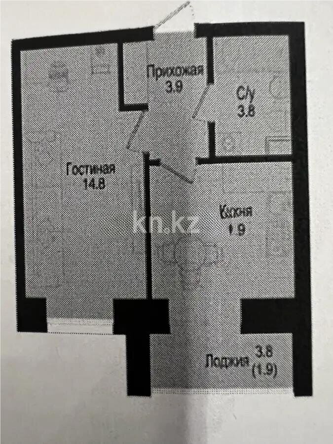 Продажа 1-комнатной квартиры, 33 м² - Продажа однокомнатных квартир в кирпичном доме в Казахстане - страница 3 фото 1 из 1