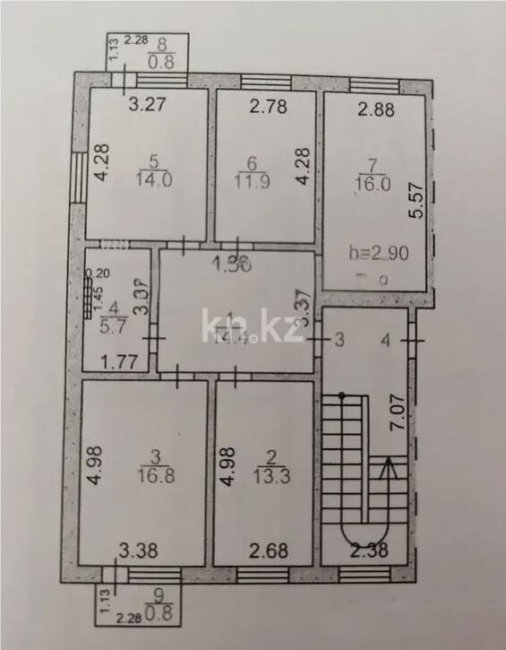Продажа 4-комнатной квартиры, 93 м² - Продажа четырехкомнатных квартир в кирпичном доме в Караганде - страница 5 фото 7 из 7