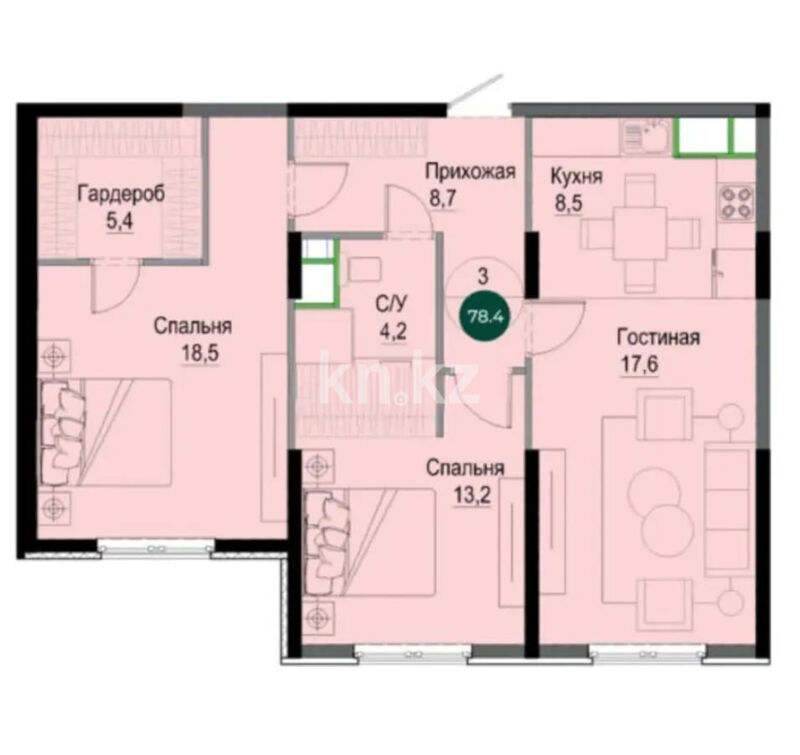 Продажа 3-комнатной квартиры, 78.4 м² - Продажа трехкомнатных квартир от собственников в Алматы - страница 163 фото 1 из 1