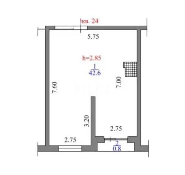 Продажа 1-комнатной квартиры, 43.4 м² - Продажа квартир в Казахстане - страница 8 фото 1 из 1