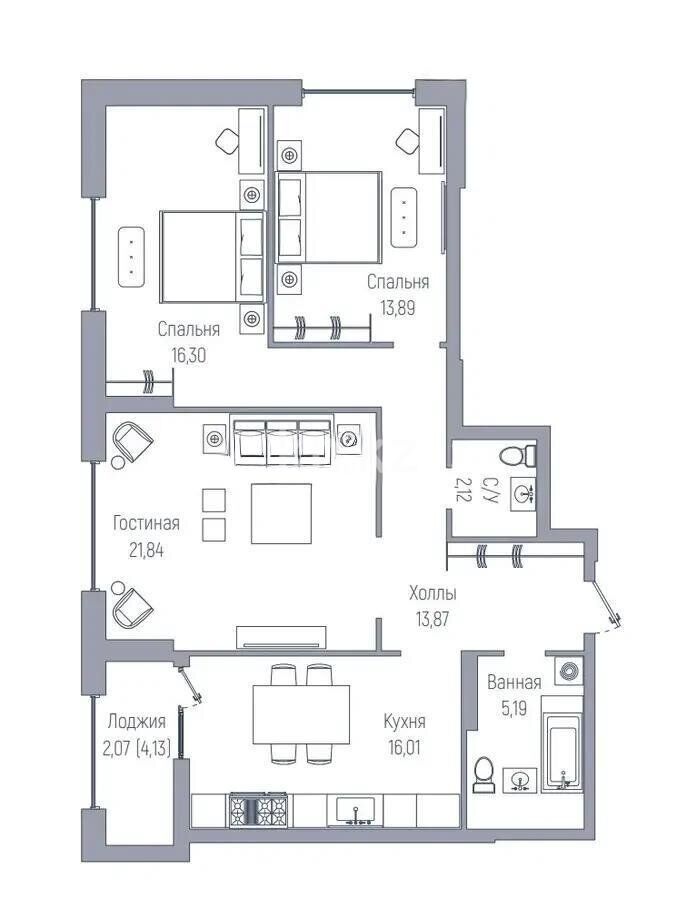Продажа 3-комнатной квартиры, 91 м² - Продажа трехкомнатных квартир в кирпичном доме в Казахстане - страница 27 фото 1 из 1