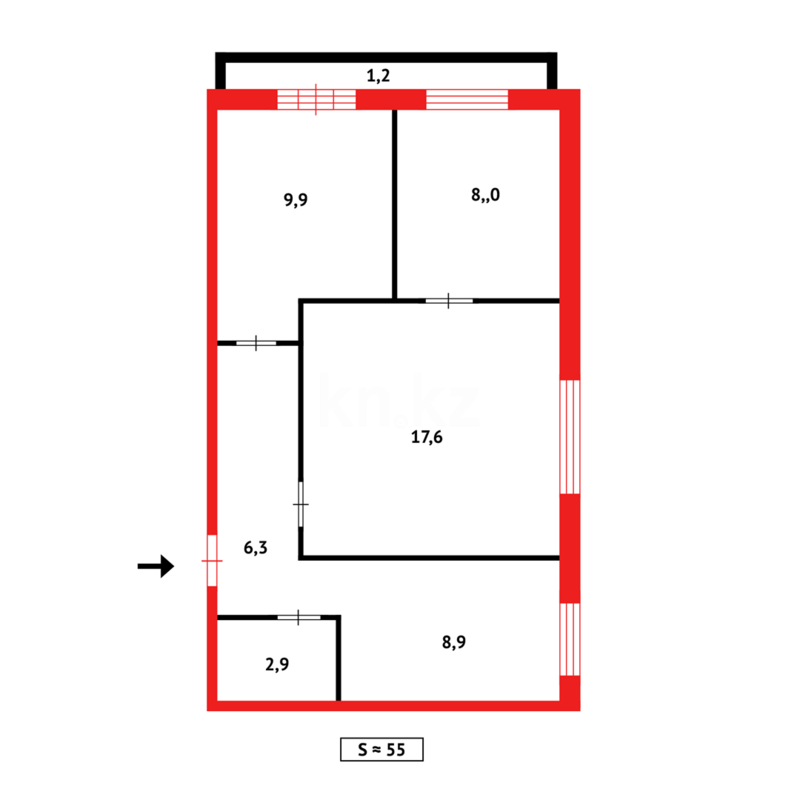 Продажа 3-комнатной квартиры, 54 м² - Продажа трехкомнатных квартир в Темиртау - страница 12 фото 15 из 15