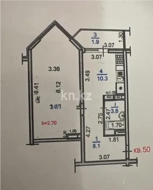 Продажа 1-комнатной квартиры, 48.2 м² - Продажа однокомнатных квартир в Алатауском р-не Алматы - страница 11 фото 4 из 4